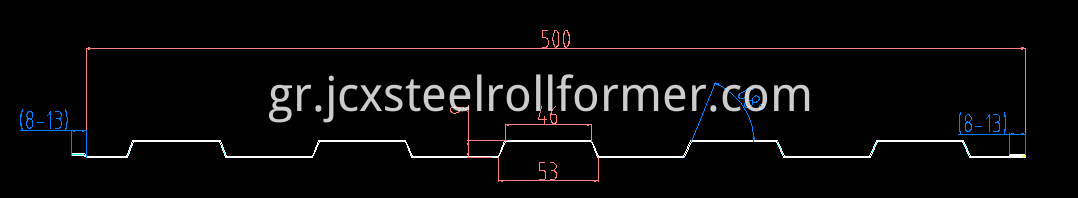 500 roof panel profile